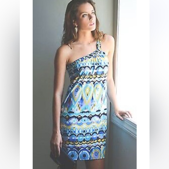 NEW $200 T Bags One Shoulder Twisted Strap Mini Dress - Picture 1 of 3
